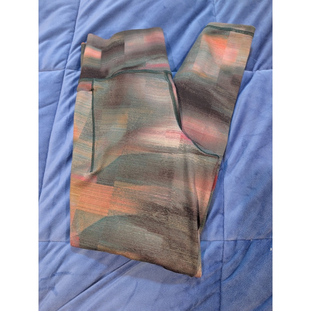 Athleta Salutation Stash High Rise Leggings Night Bloom Black 7/8 Small